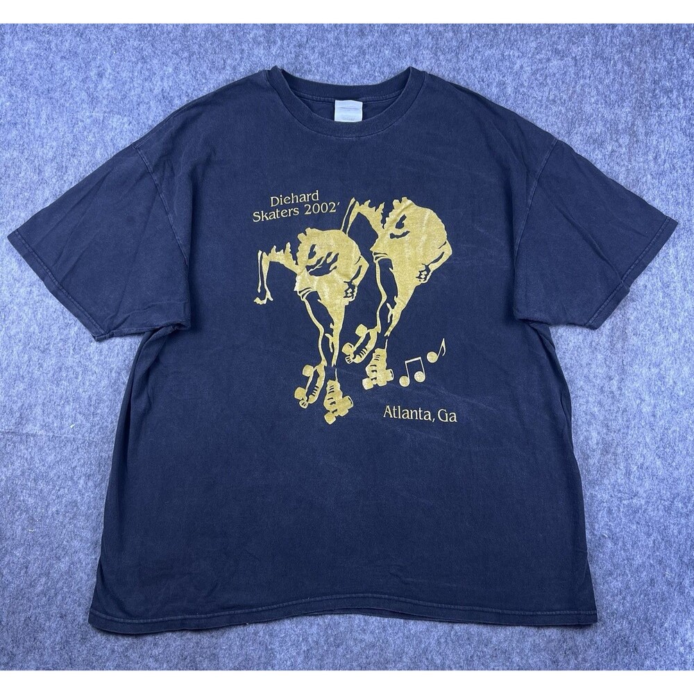 Vtg Diehard Skaters Roller Skating Men's T-Shirt Atlanta, GA 2002 USA Size 2XL